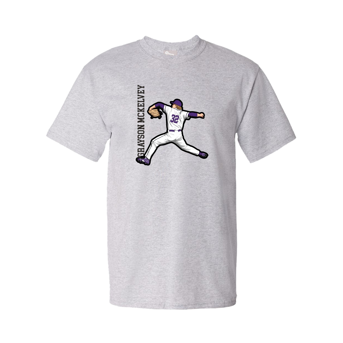 Tee — Name Vertical in Grey
