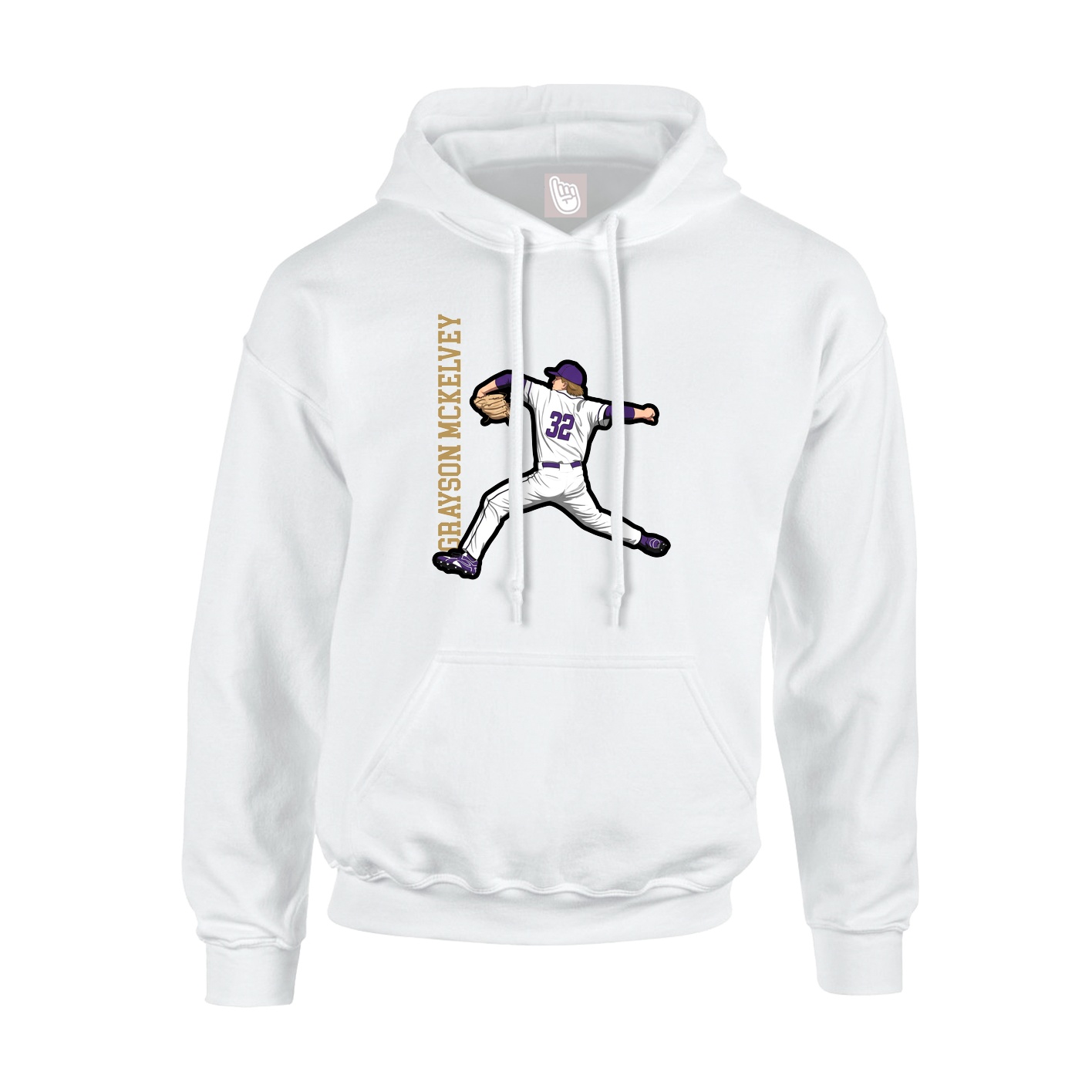 Youth Hoodie — Name Vertical in White