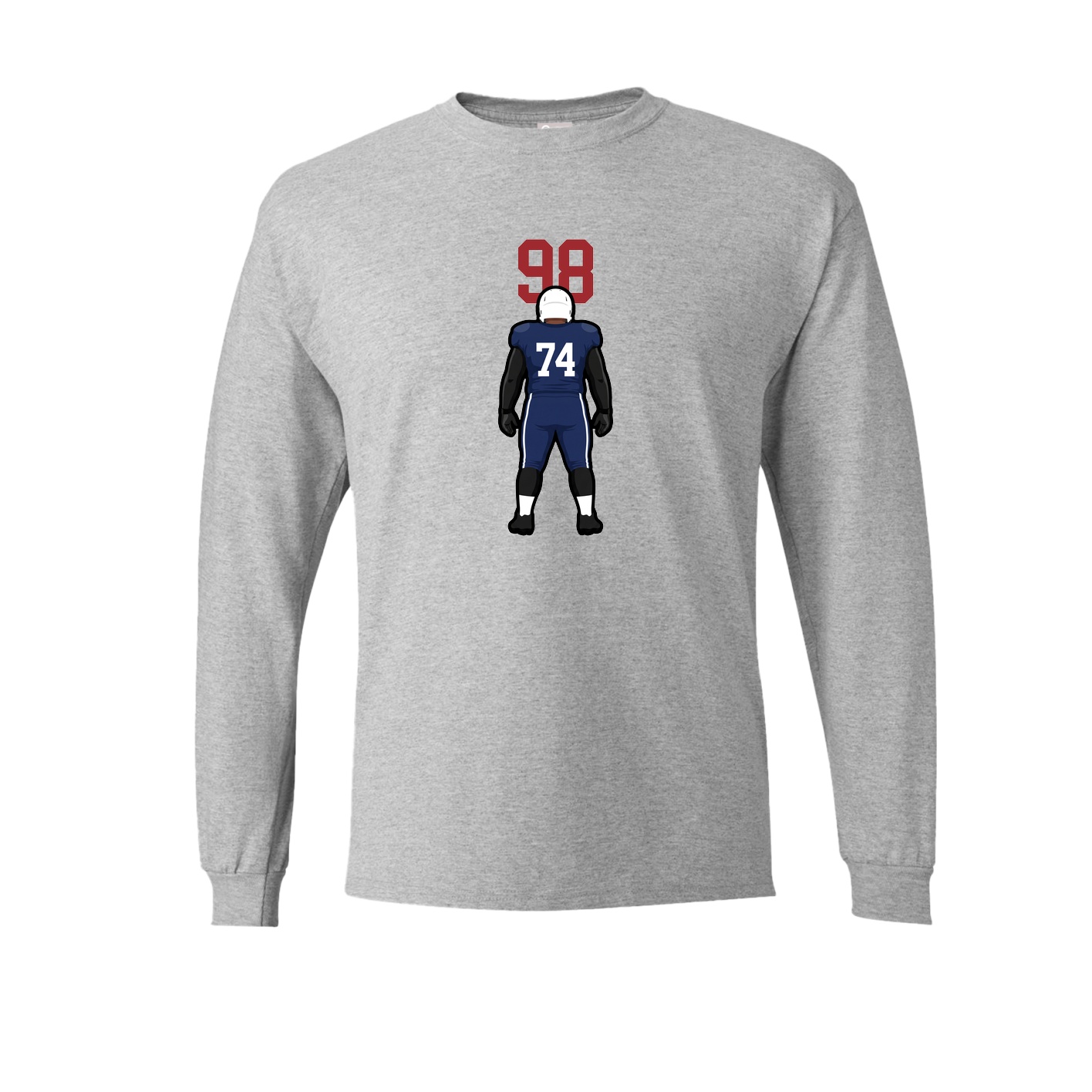 Long Sleeve Tee — Number Top in Grey