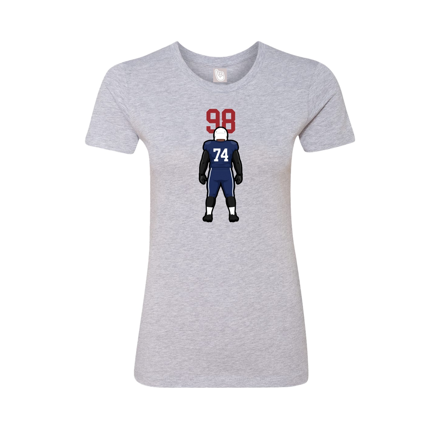 Fitted Women's Tee — Number Top in Grey