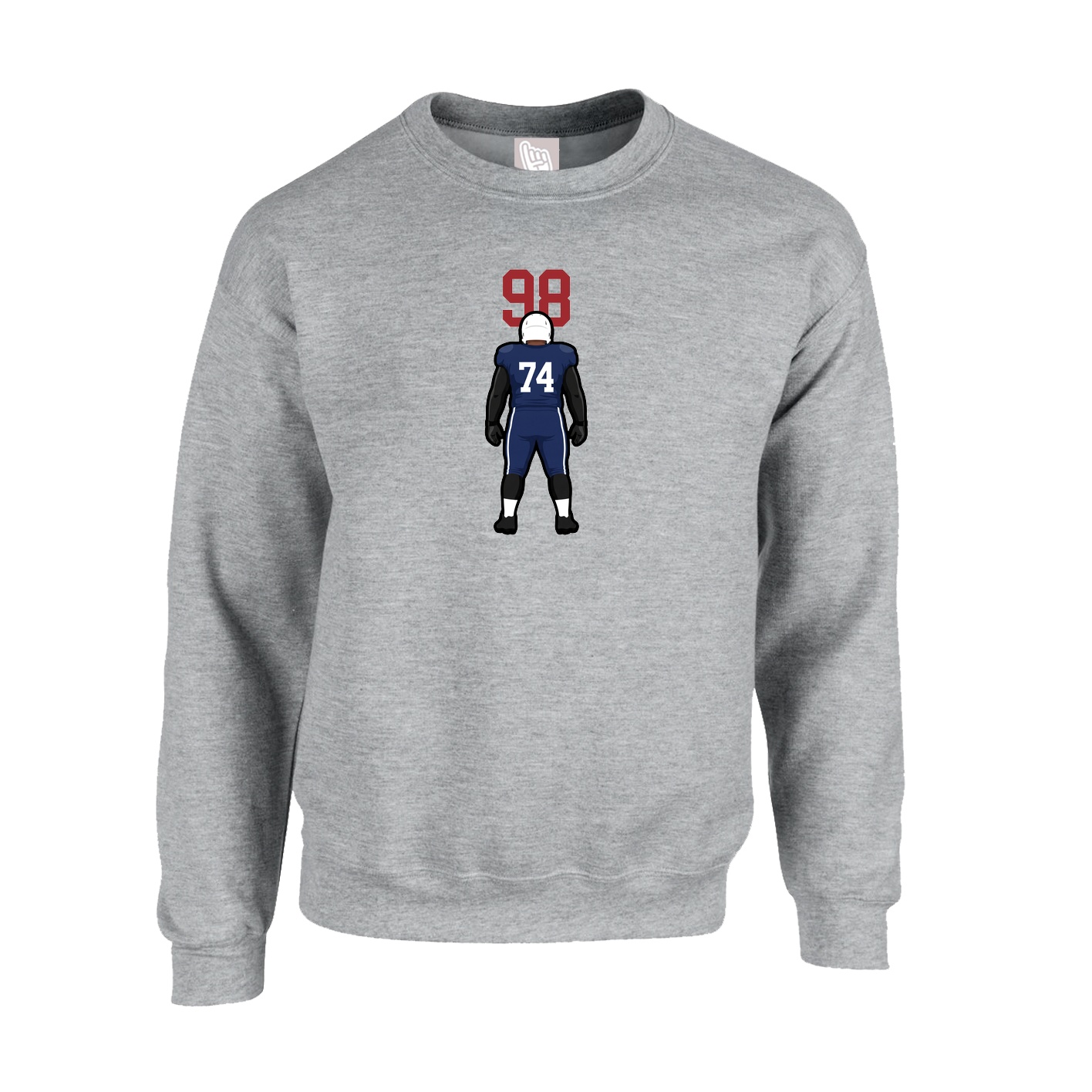 Fleece Crew — Number Top in Grey