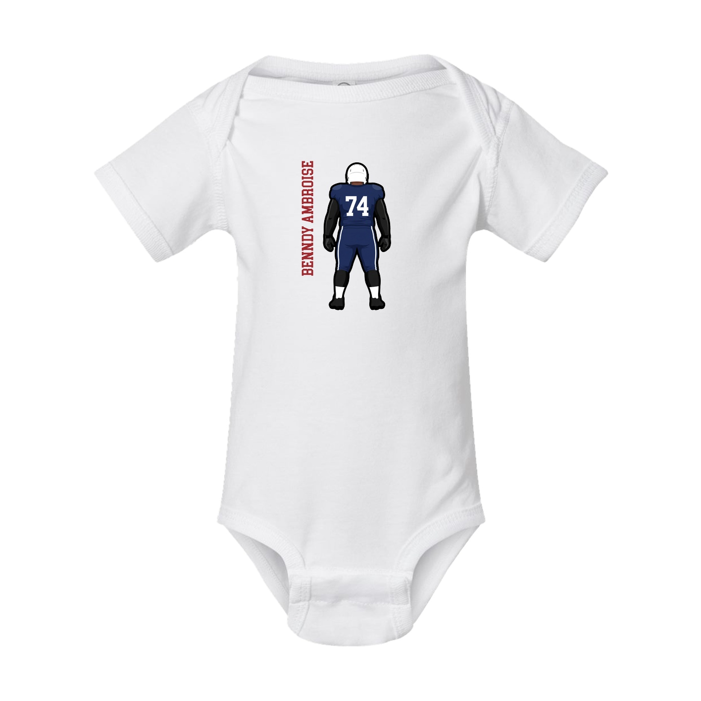 Baby Onesie — Name Vertical in White