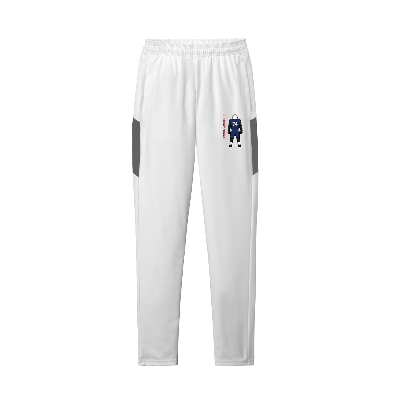 Team Travel Pant — Name Vertical in White/Grey
