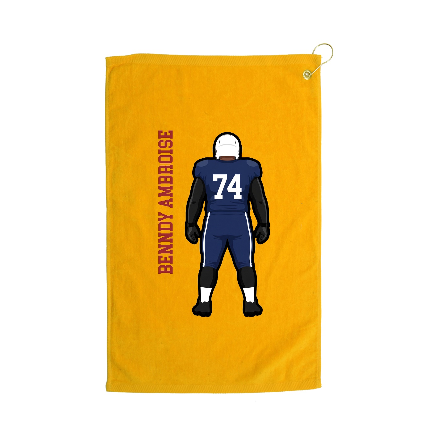 Golf Towel — Name Vertical in Gold