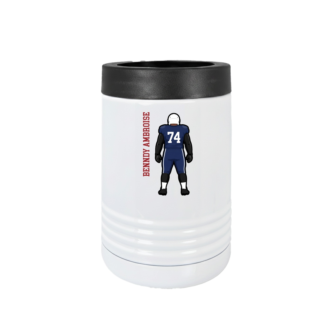 Beverage Holder — Name Vertical in White