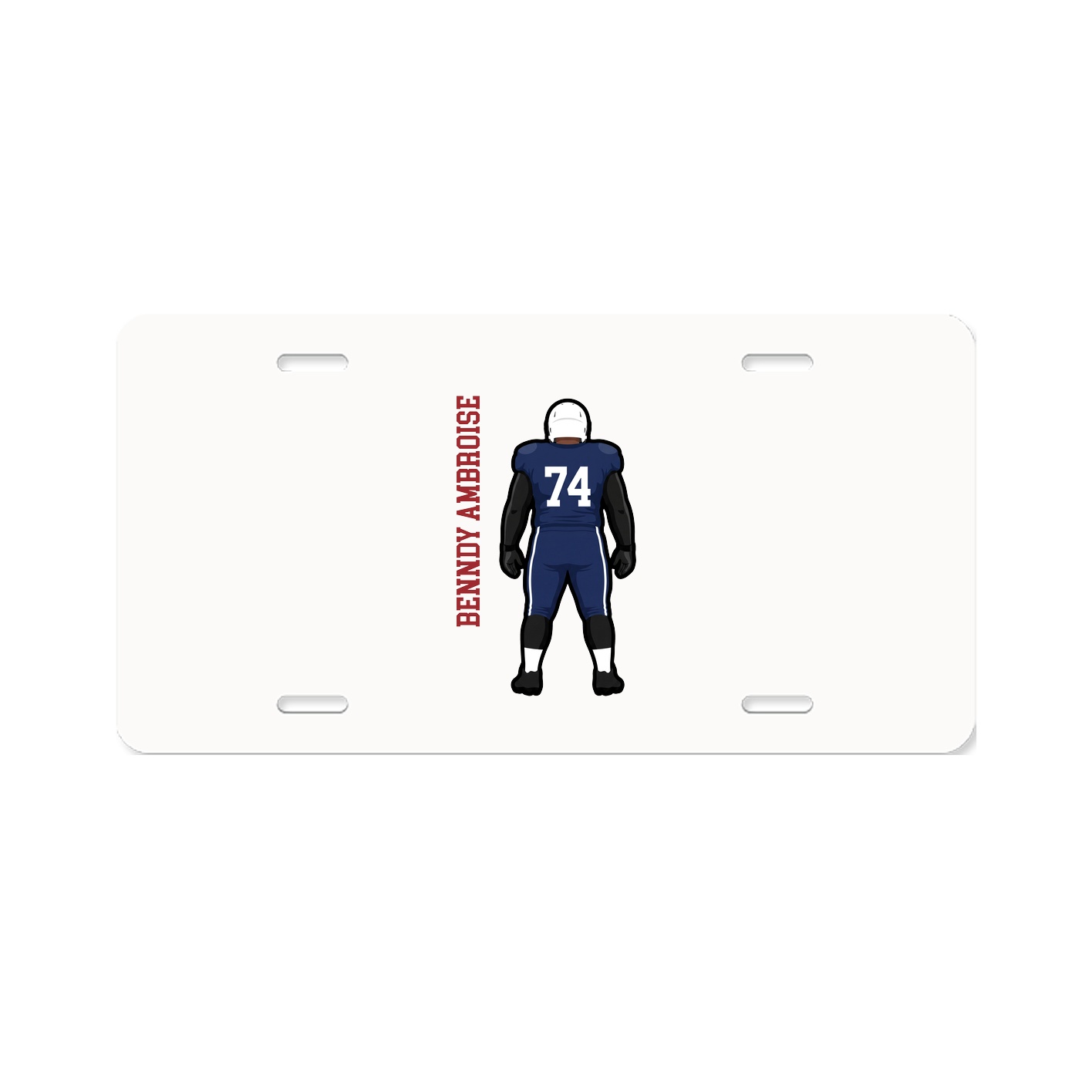 License Plate — Name Vertical in Classic