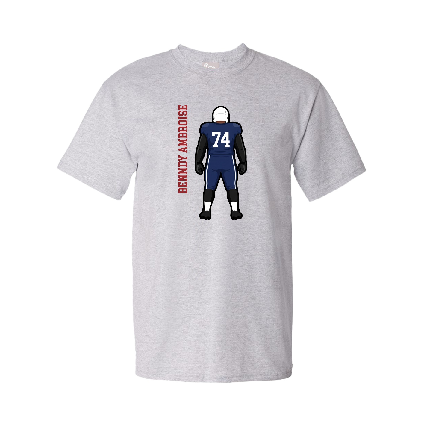 Tee — Name Vertical in Grey