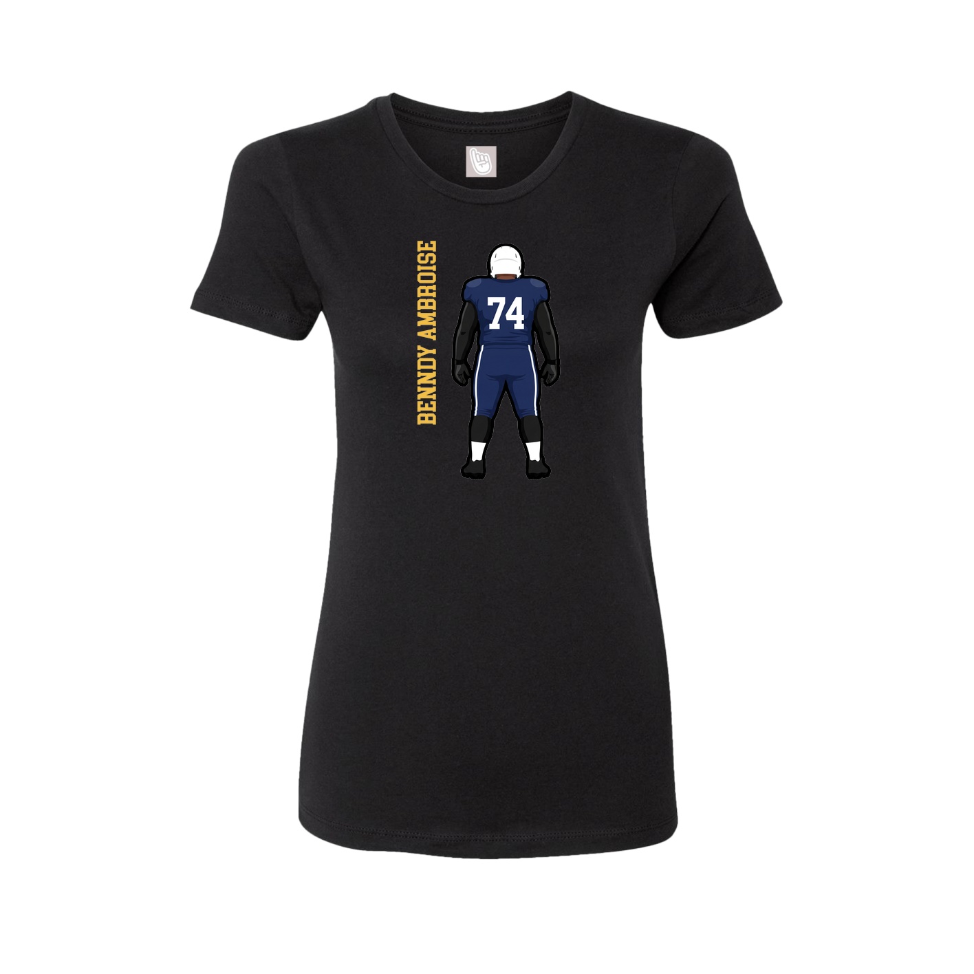 Fitted Women's Tee — Name Vertical in Black