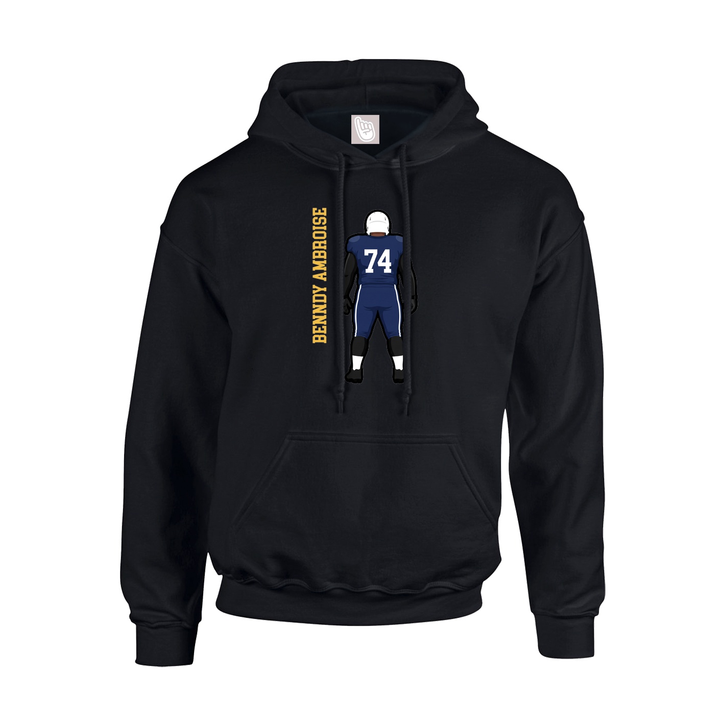 Youth Hoodie — Name Vertical in Black
