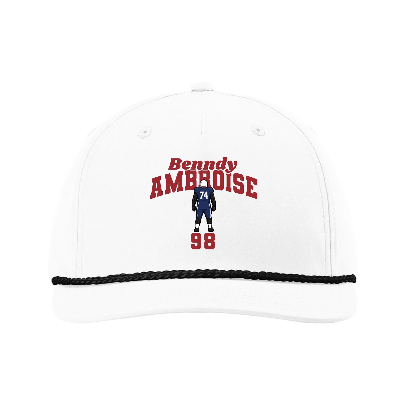 Five-Panel Classic Rope Cap — Signature Arch in White