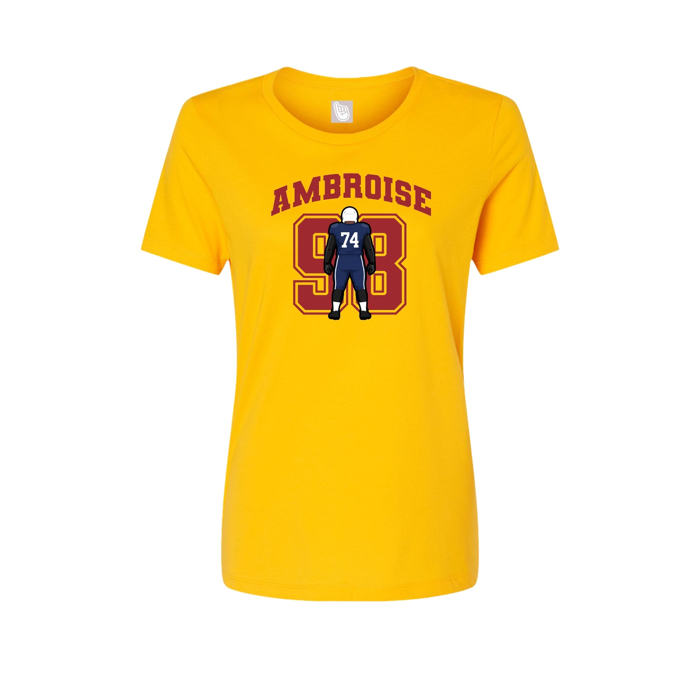 Fitted Women's Tee — Number in Gold