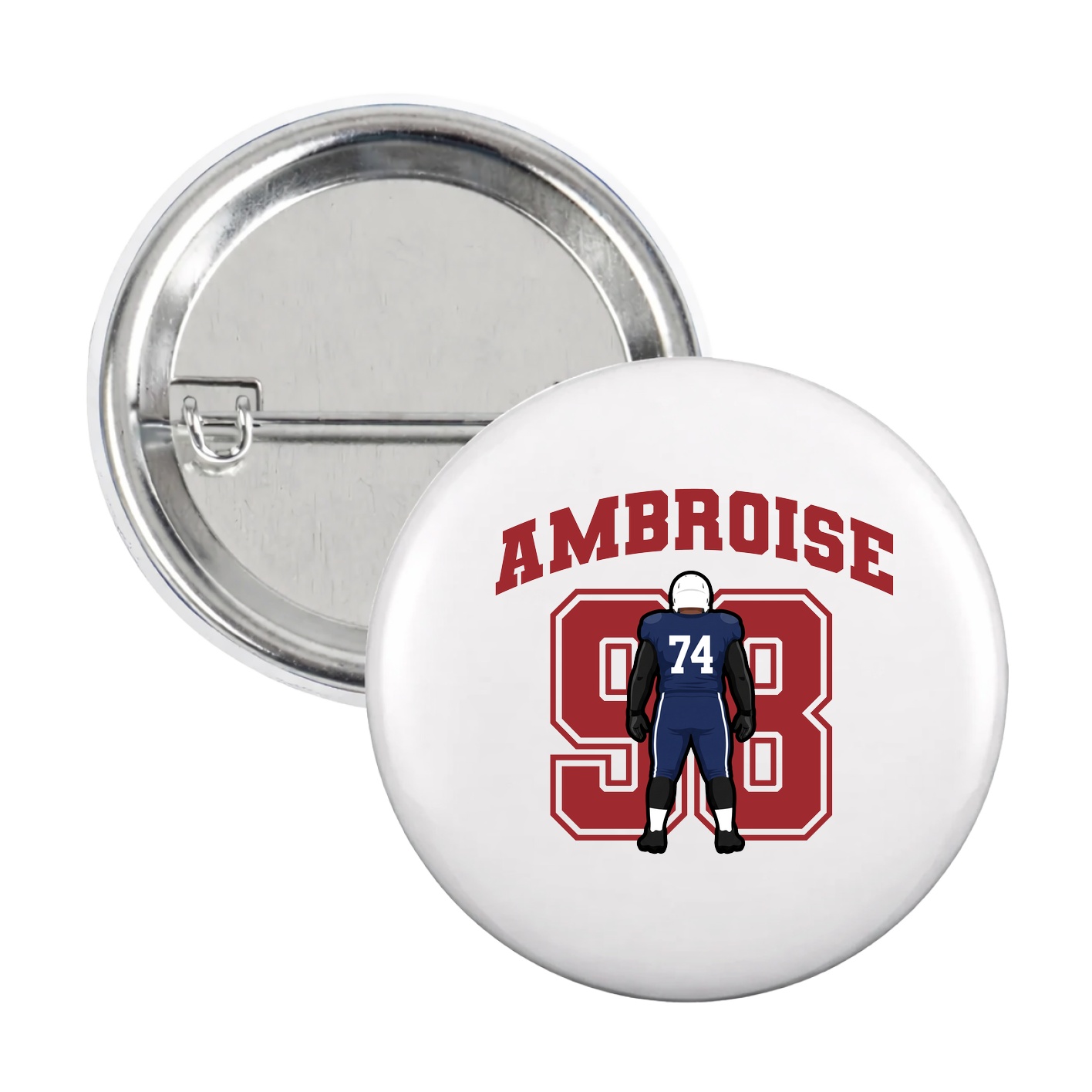 Game Day Button — Number in White