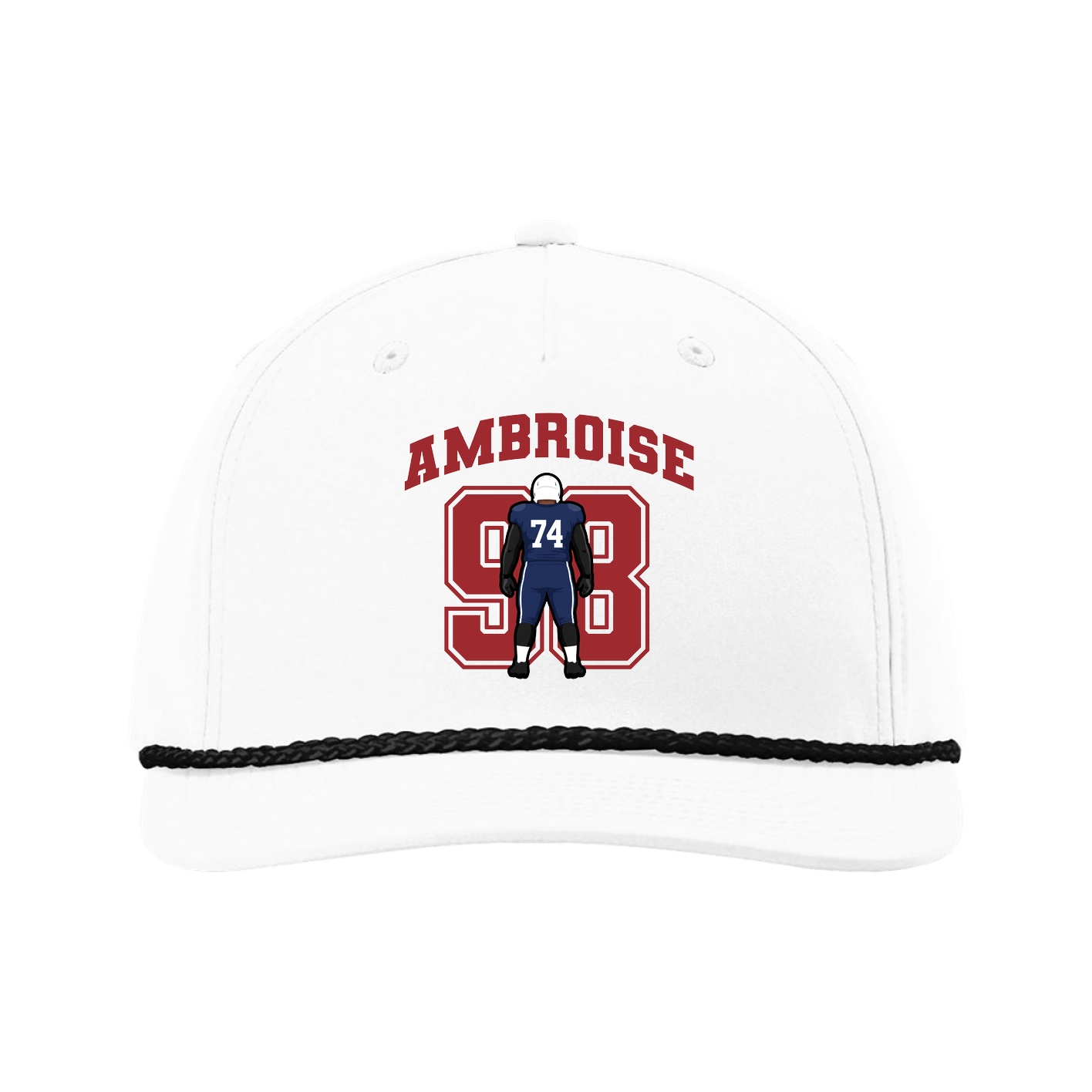 Five-Panel Classic Rope Cap — Number in White