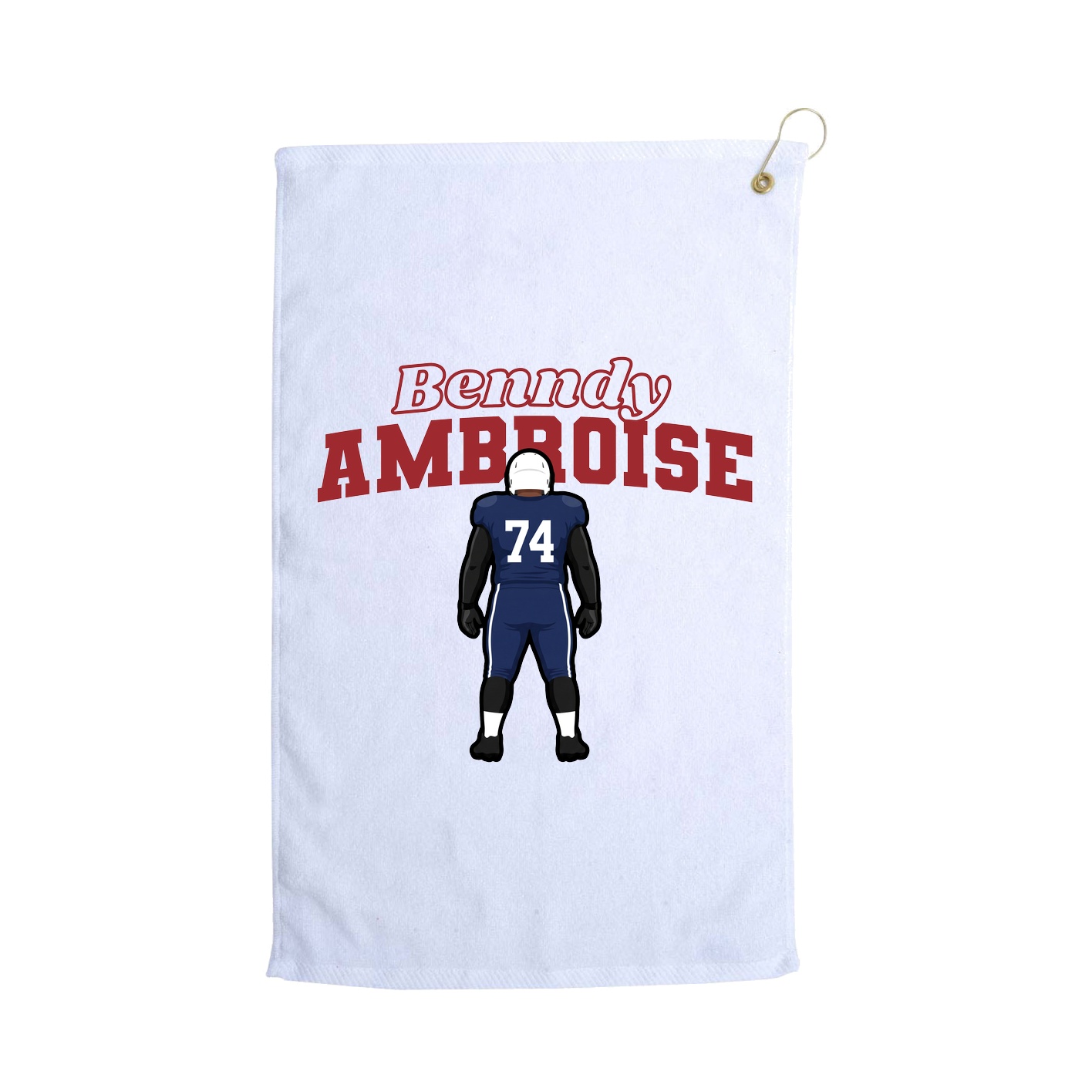 Golf Towel — Name Arch in White