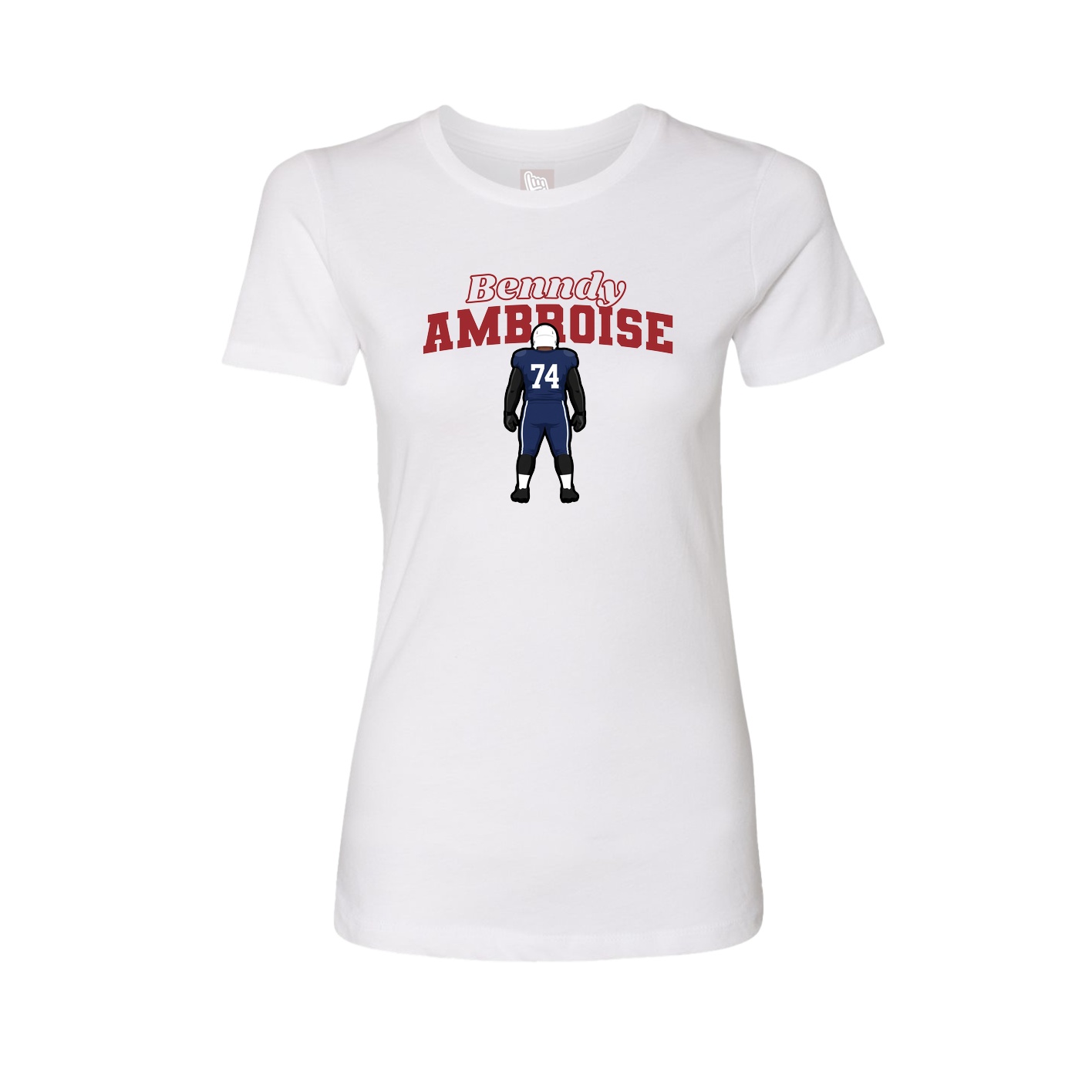 Fitted Women's Tee — Name Arch in White