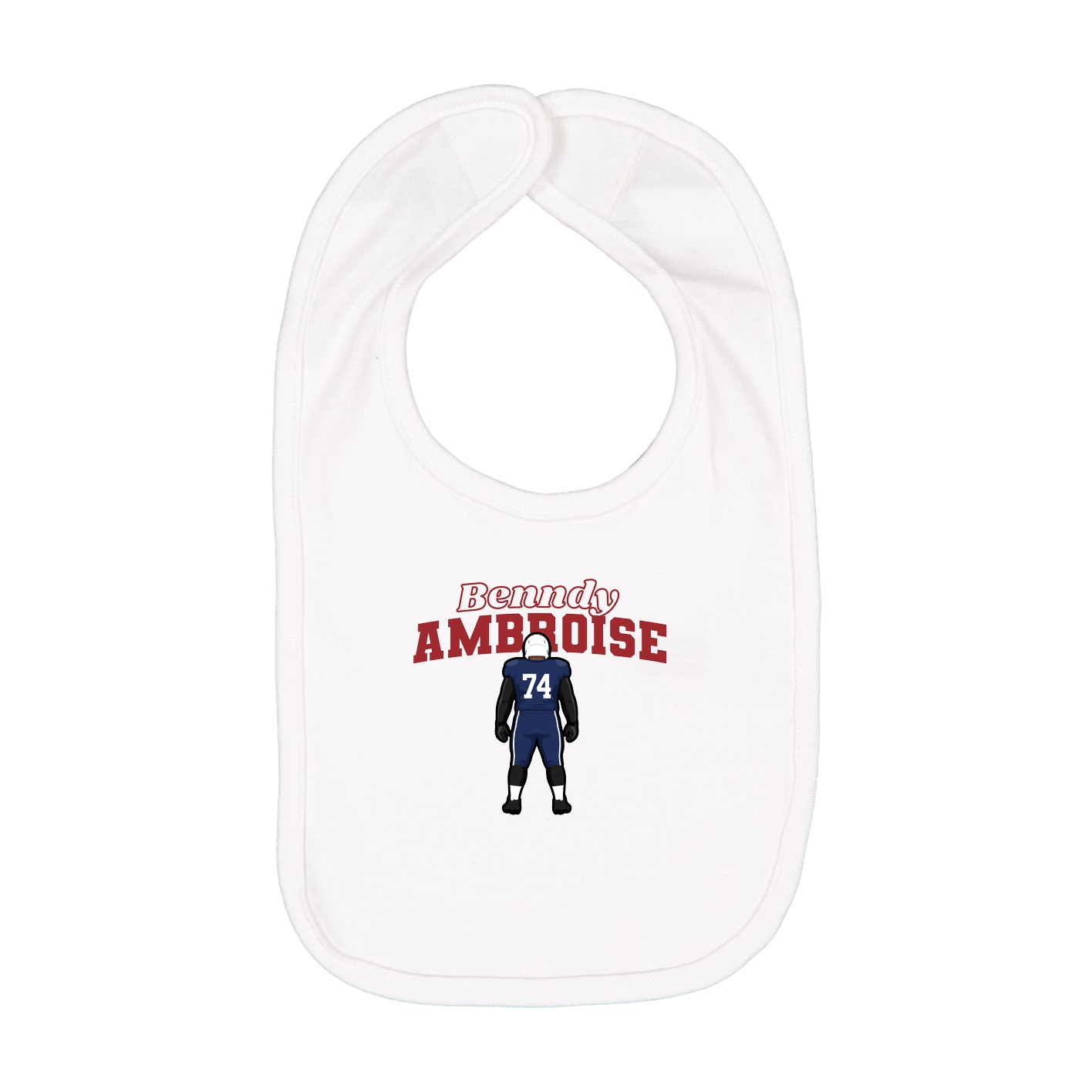 Infant Bib — Name Arch in White