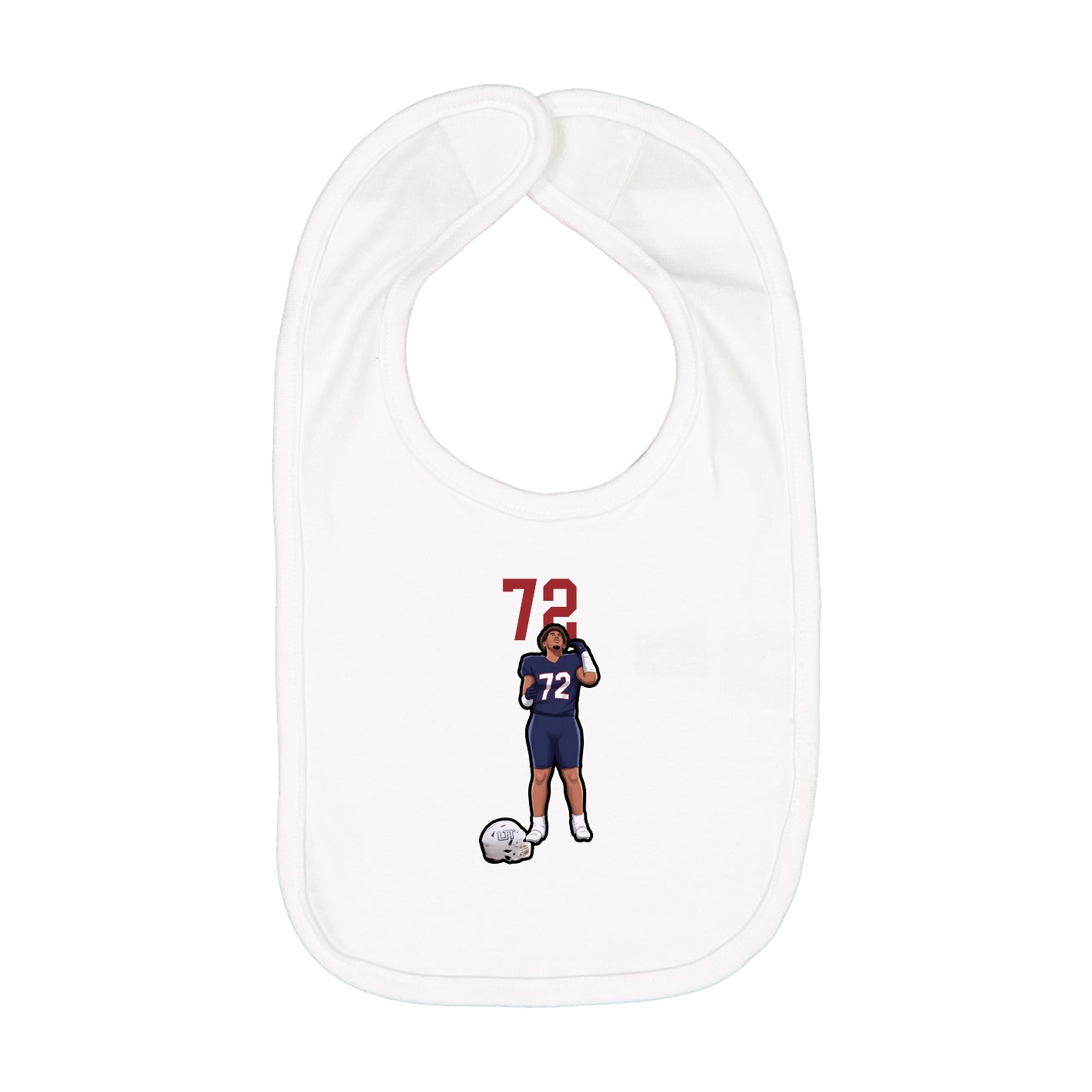 Infant Bib — Number Top in White