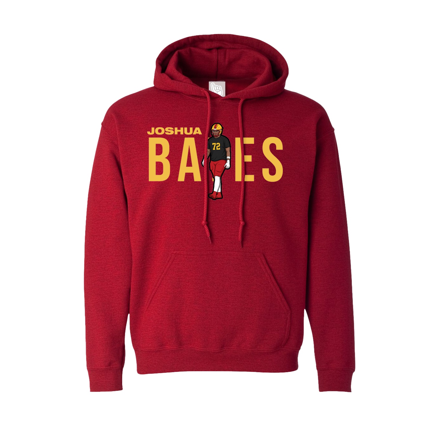 Hoodie — Player Name in Crimson