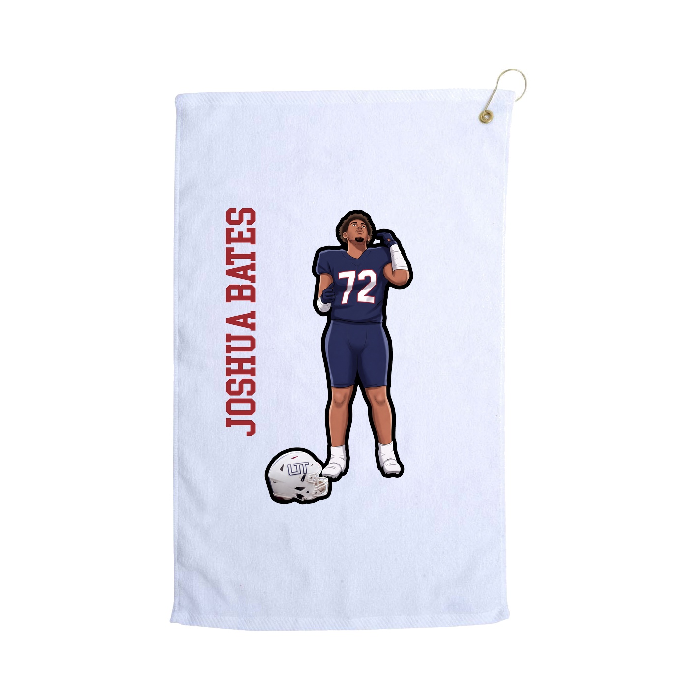 Golf Towel — Name Vertical in White