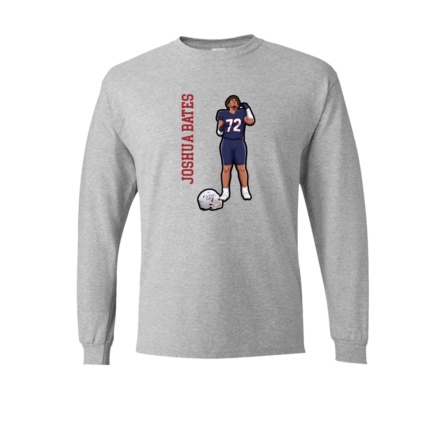 Long Sleeve Tee — Name Vertical in Grey