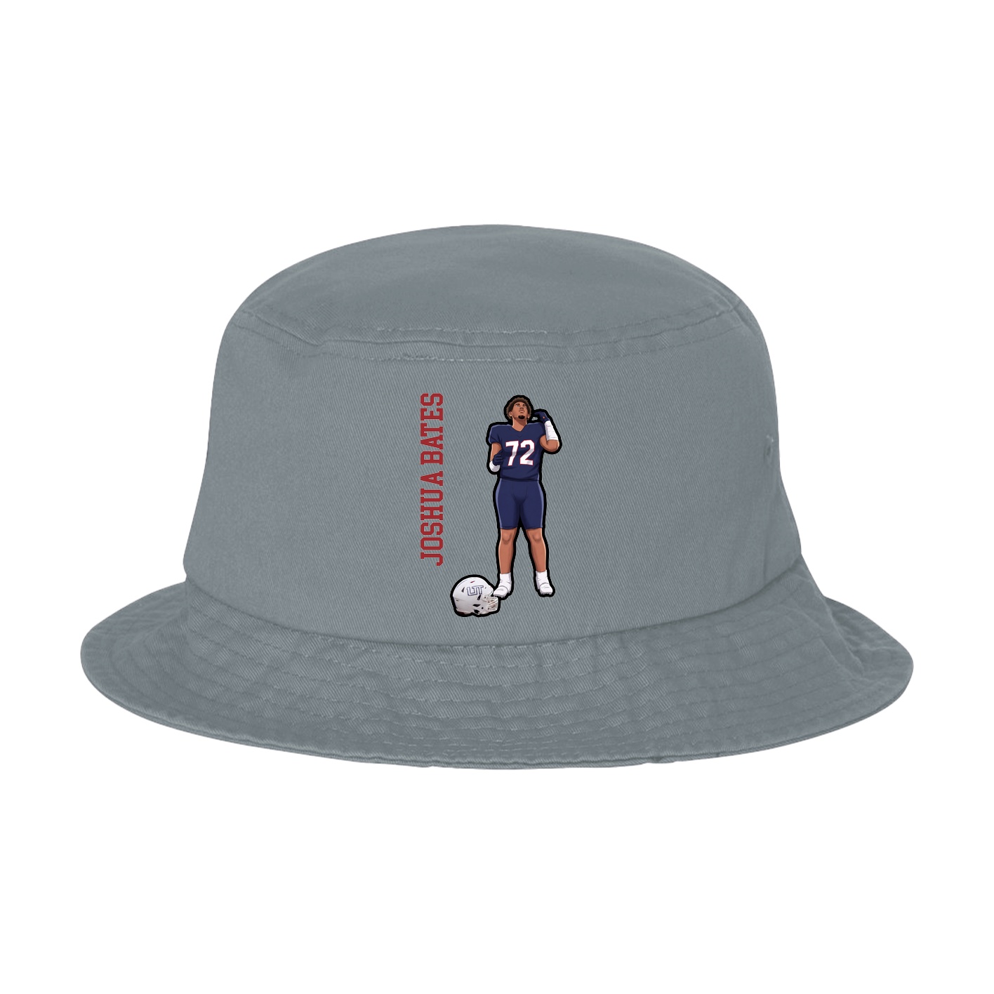 Bucket Cap — Name Vertical in Grey