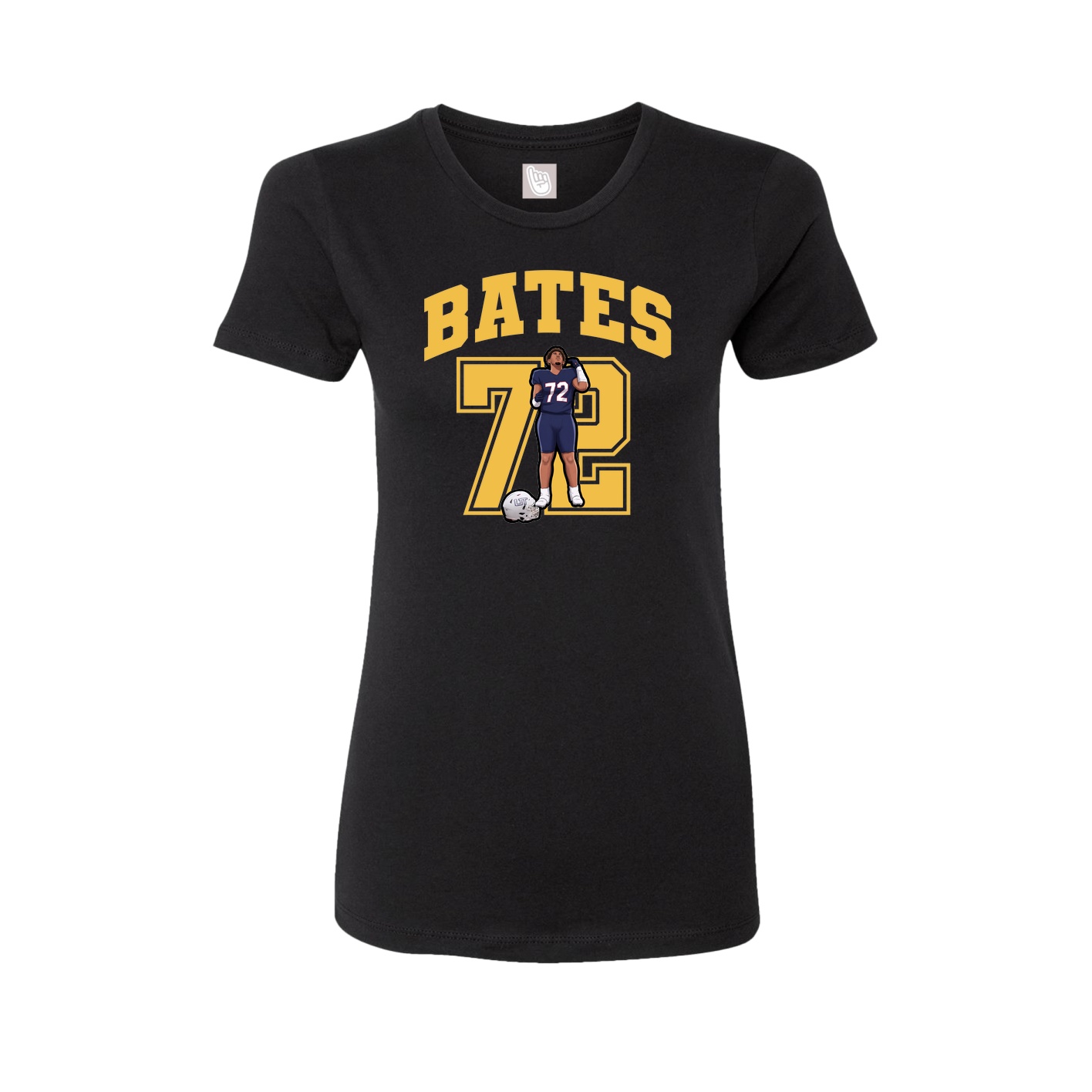 Fitted Women's Tee — Number in Black