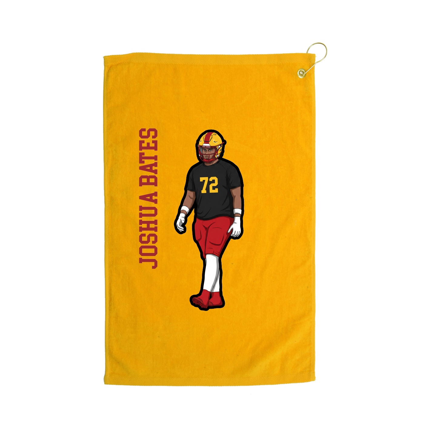 Golf Towel — Name Vertical in Gold
