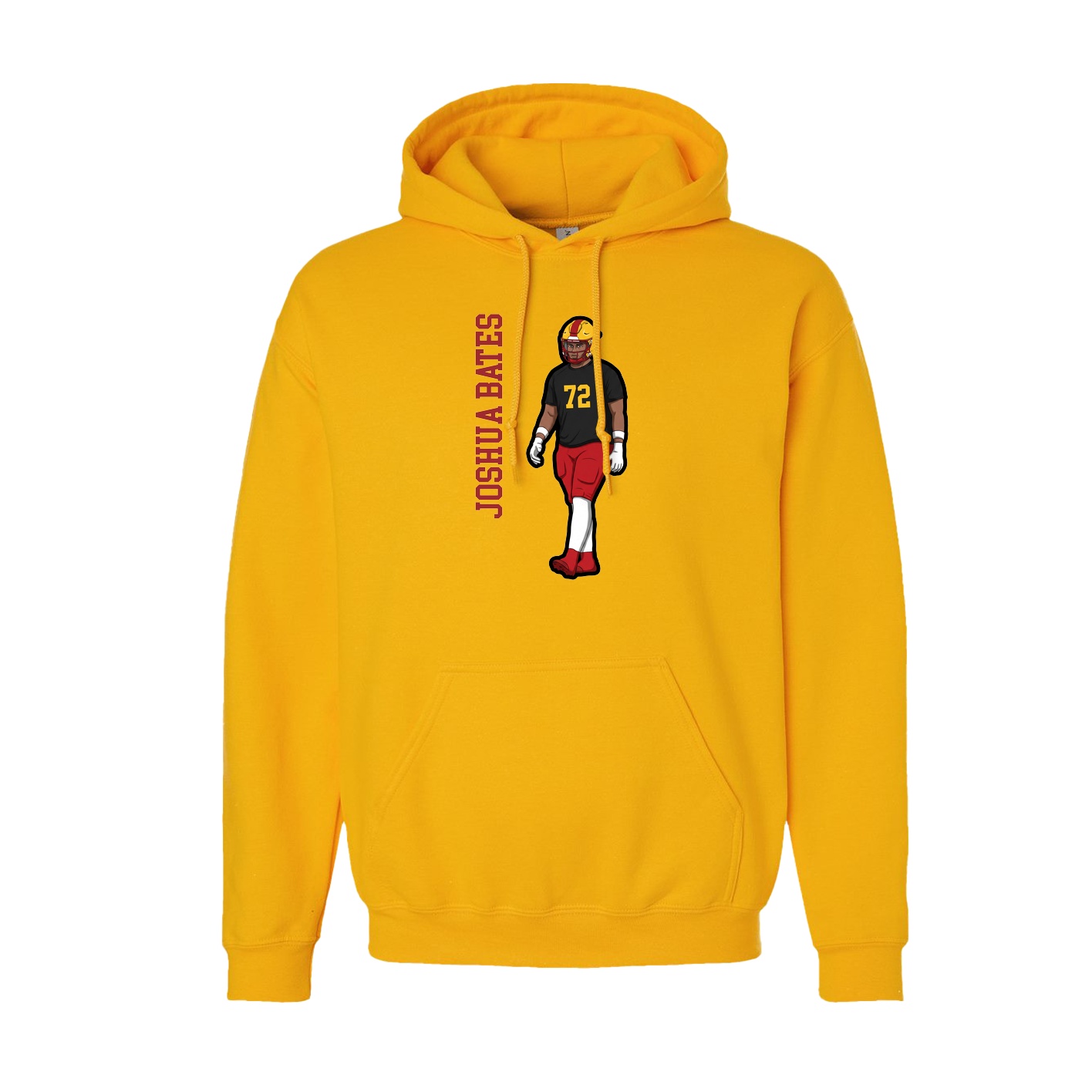 Youth Hoodie — Name Vertical in Gold