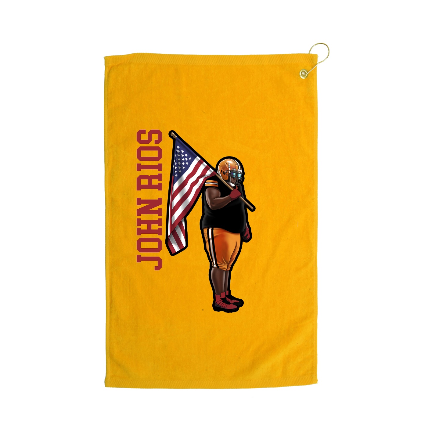 Golf Towel — Name Vertical in Gold