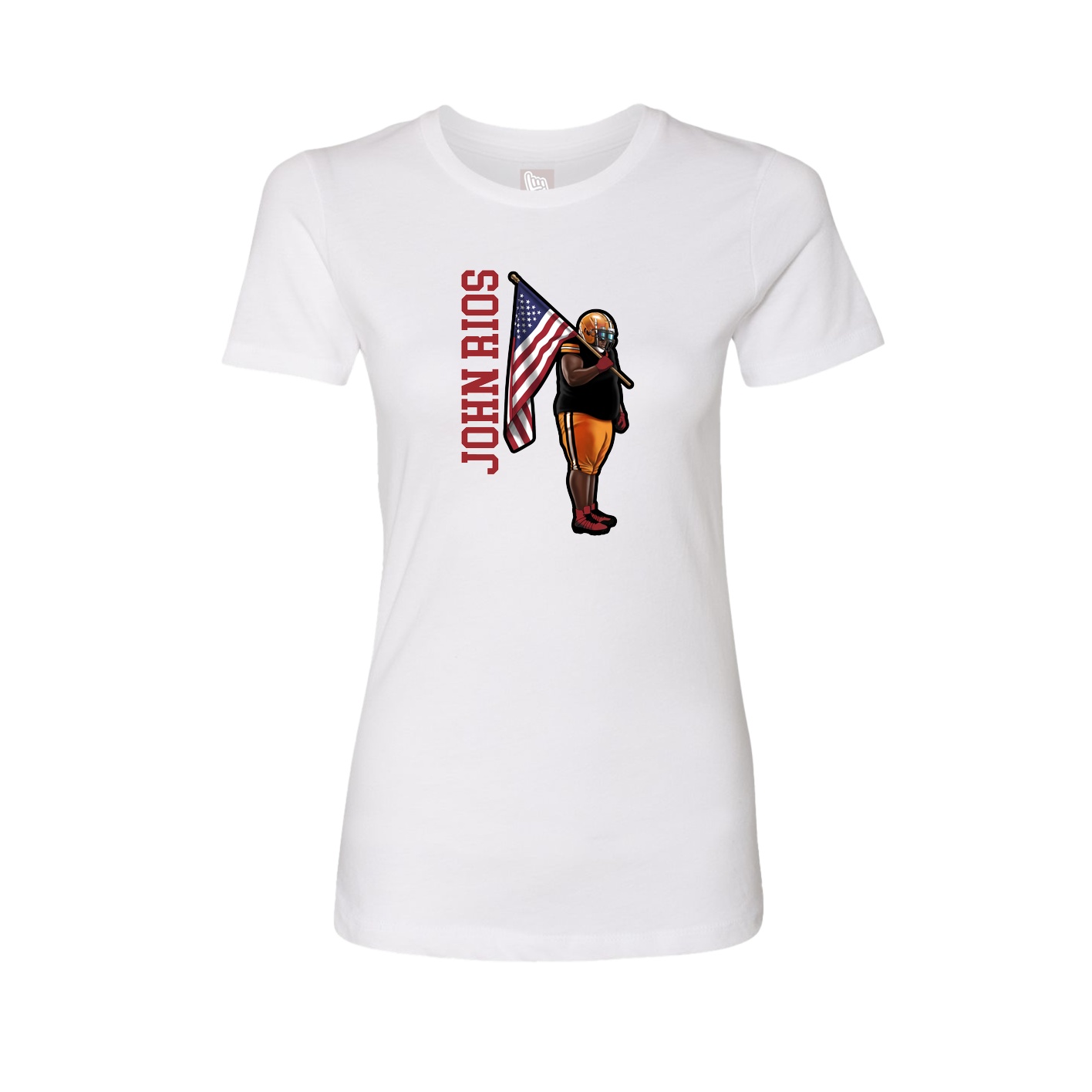 Womens Tee — Name Vertical in White