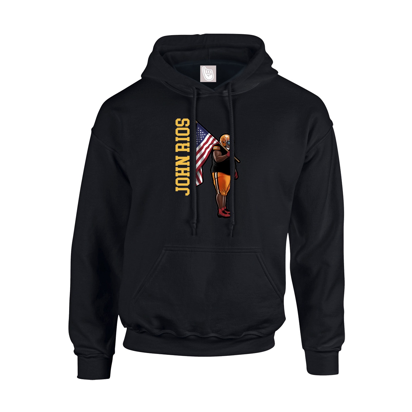 Hoodie — Name Vertical in Black