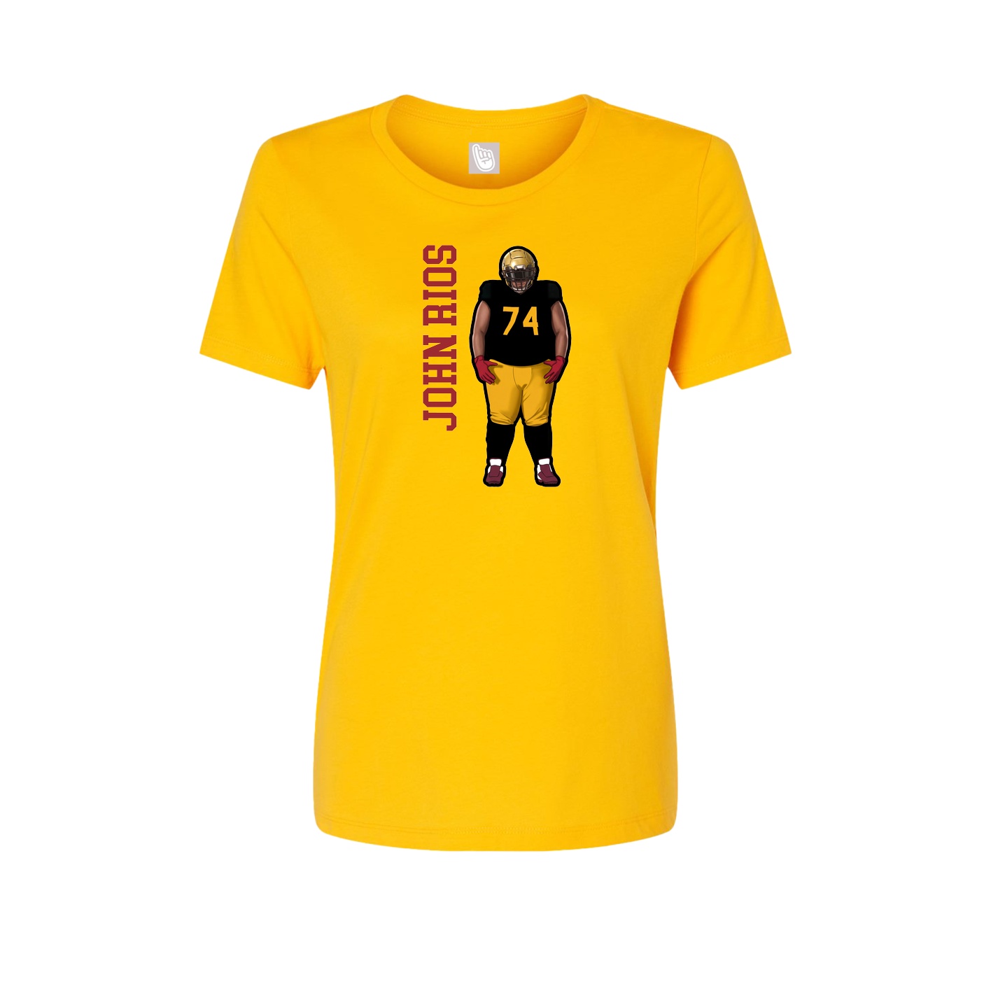 Womens Tee — Name Vertical in Gold