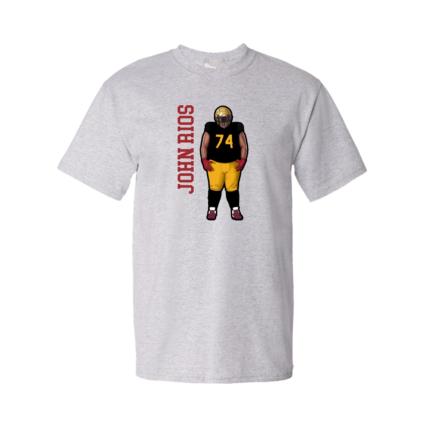 Youth Tee — Name Vertical in Grey