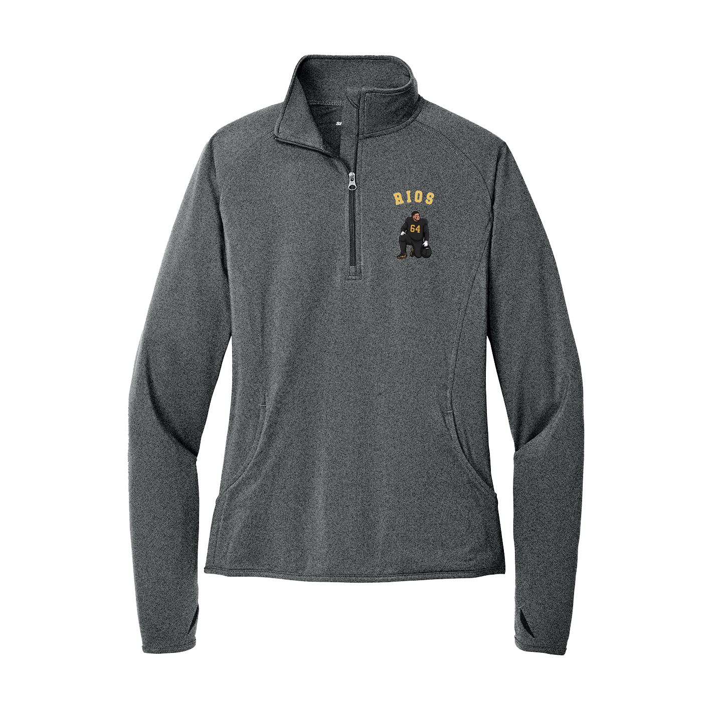 Women's Q-Zip Pullover — Shirsey Arch in Grey