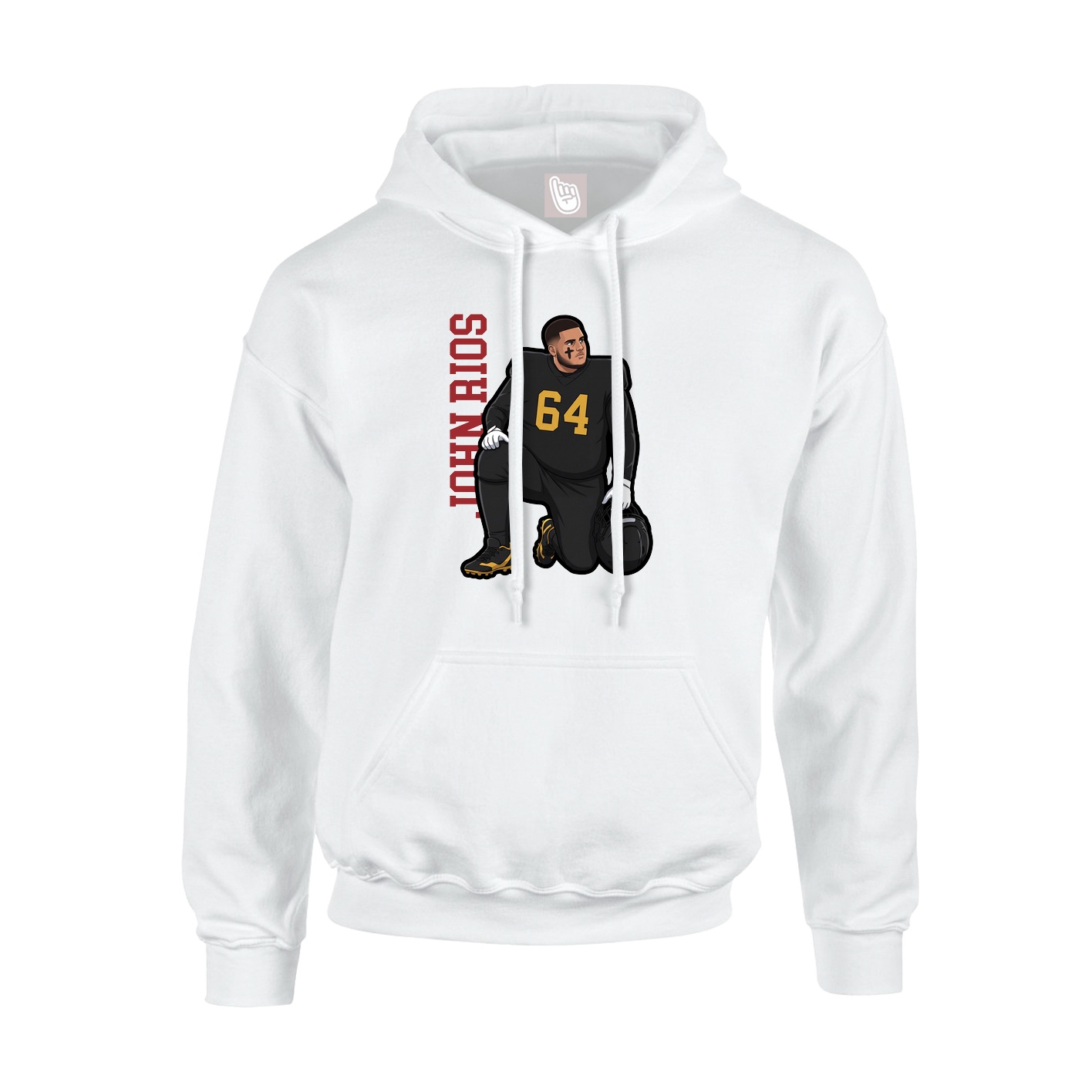 Youth Hoodie — Name Vertical in White
