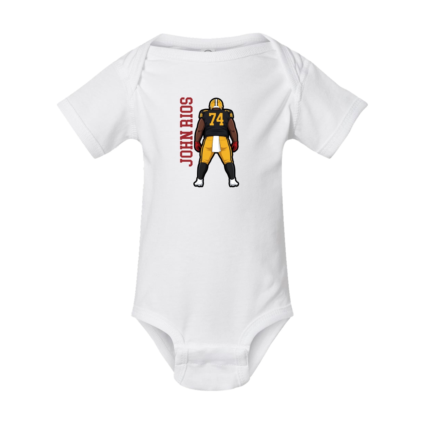 Baby Onesie — Name Vertical in White