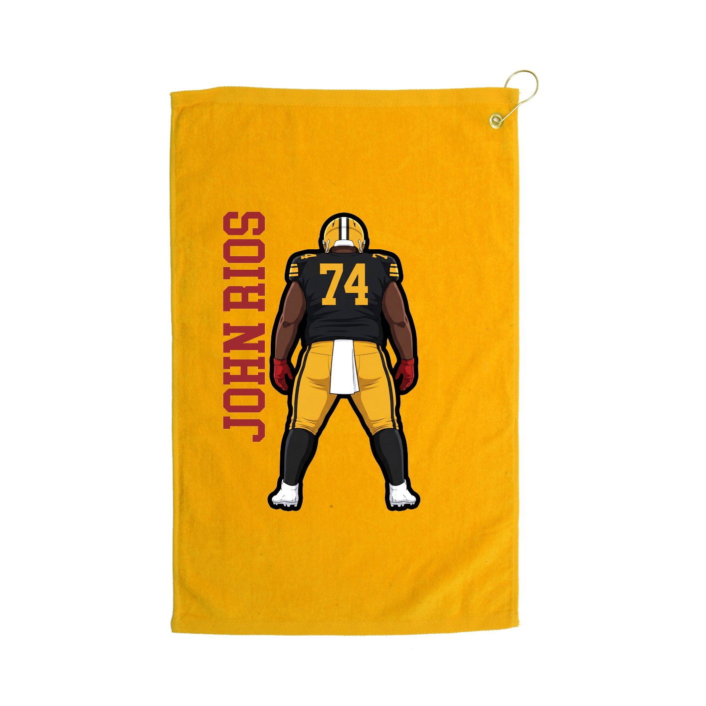 Golf Towel — Name Vertical in Gold