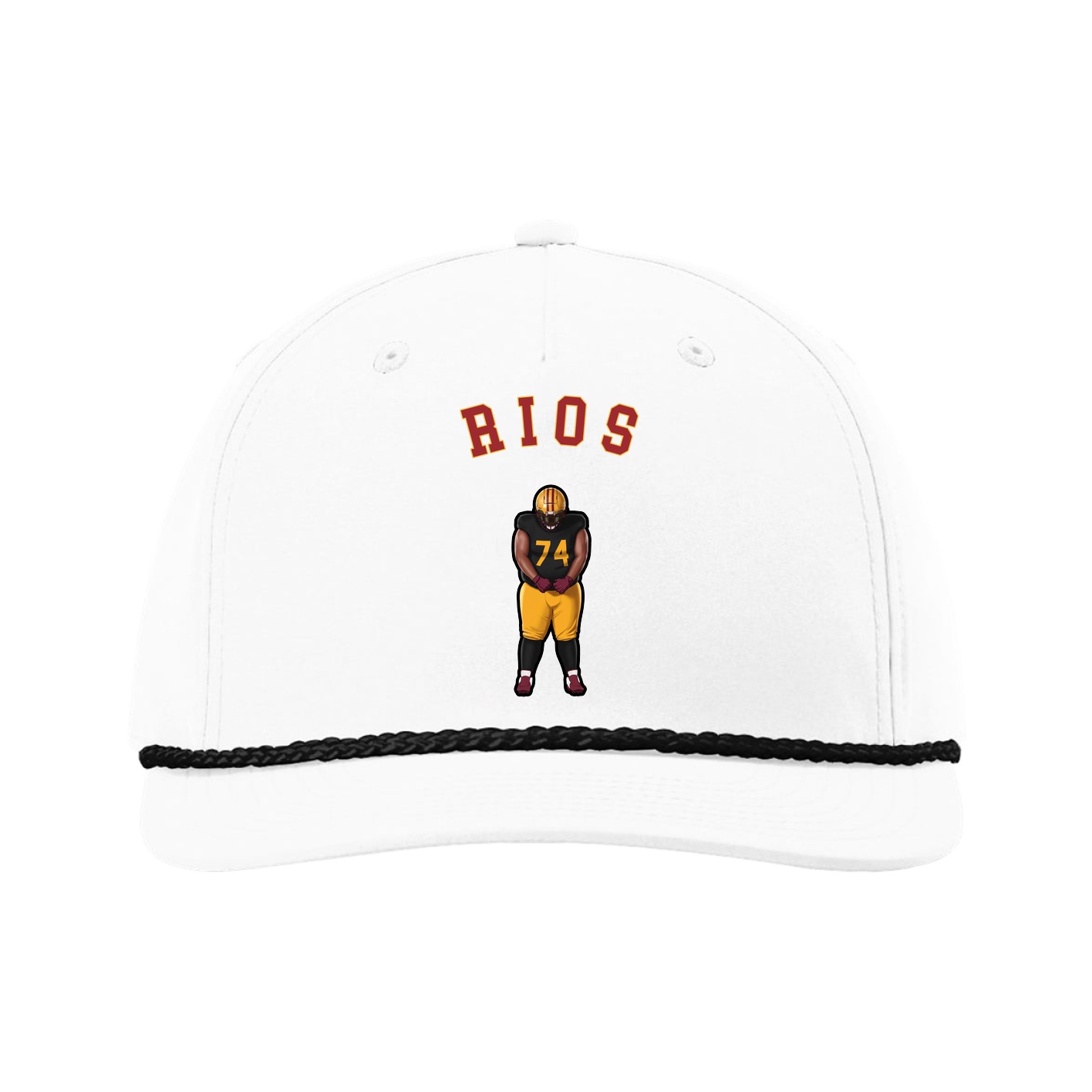 Five-Panel Classic Rope Cap — Shirsey Arch in White