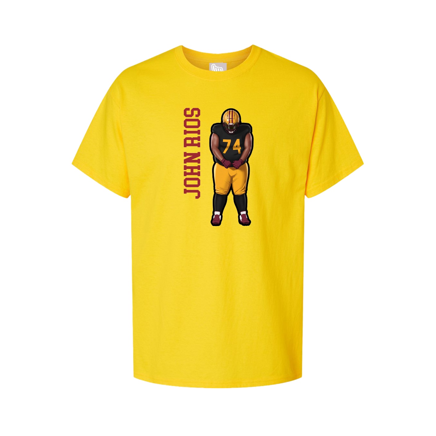 Youth Tee — Name Vertical in Gold
