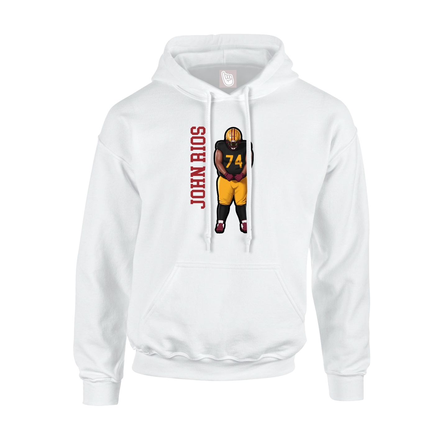 Youth Hoodie — Name Vertical in White