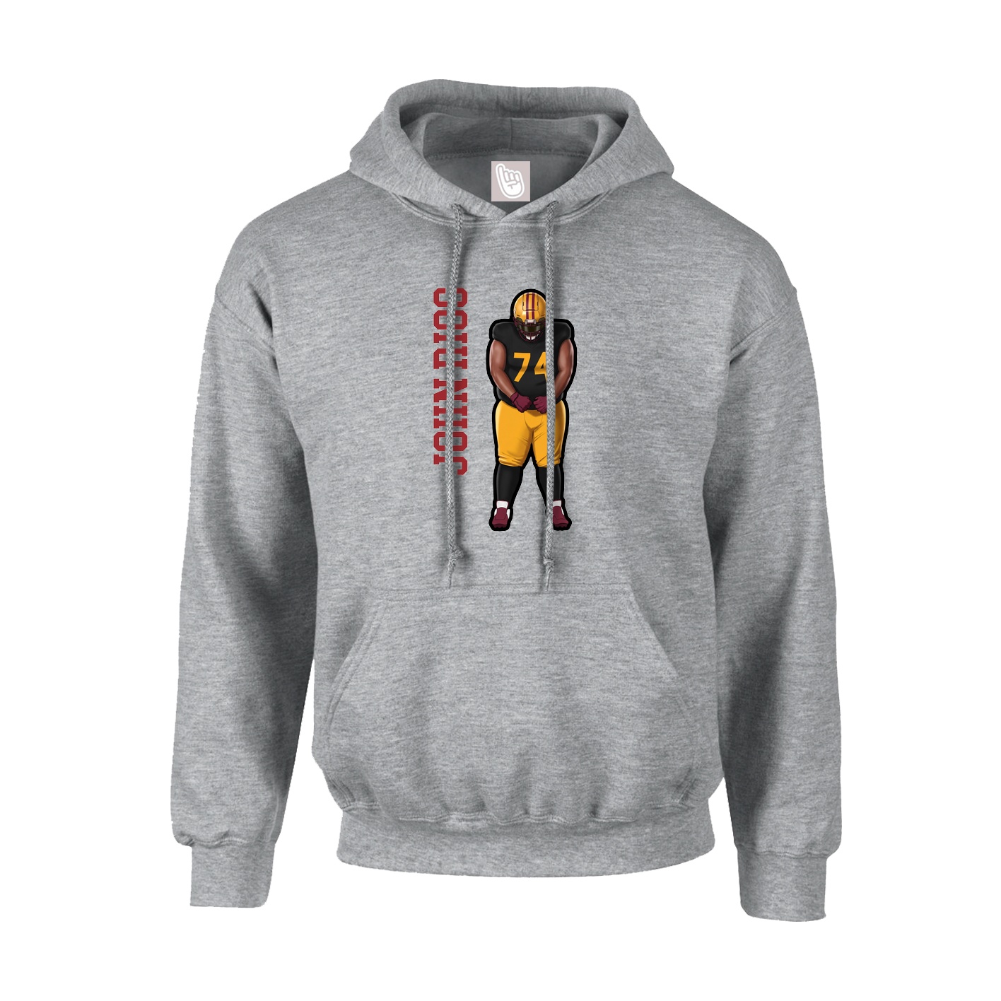 Youth Hoodie — Name Vertical in Grey