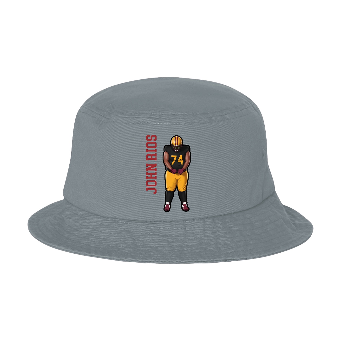 Bucket Cap — Name Vertical in Grey