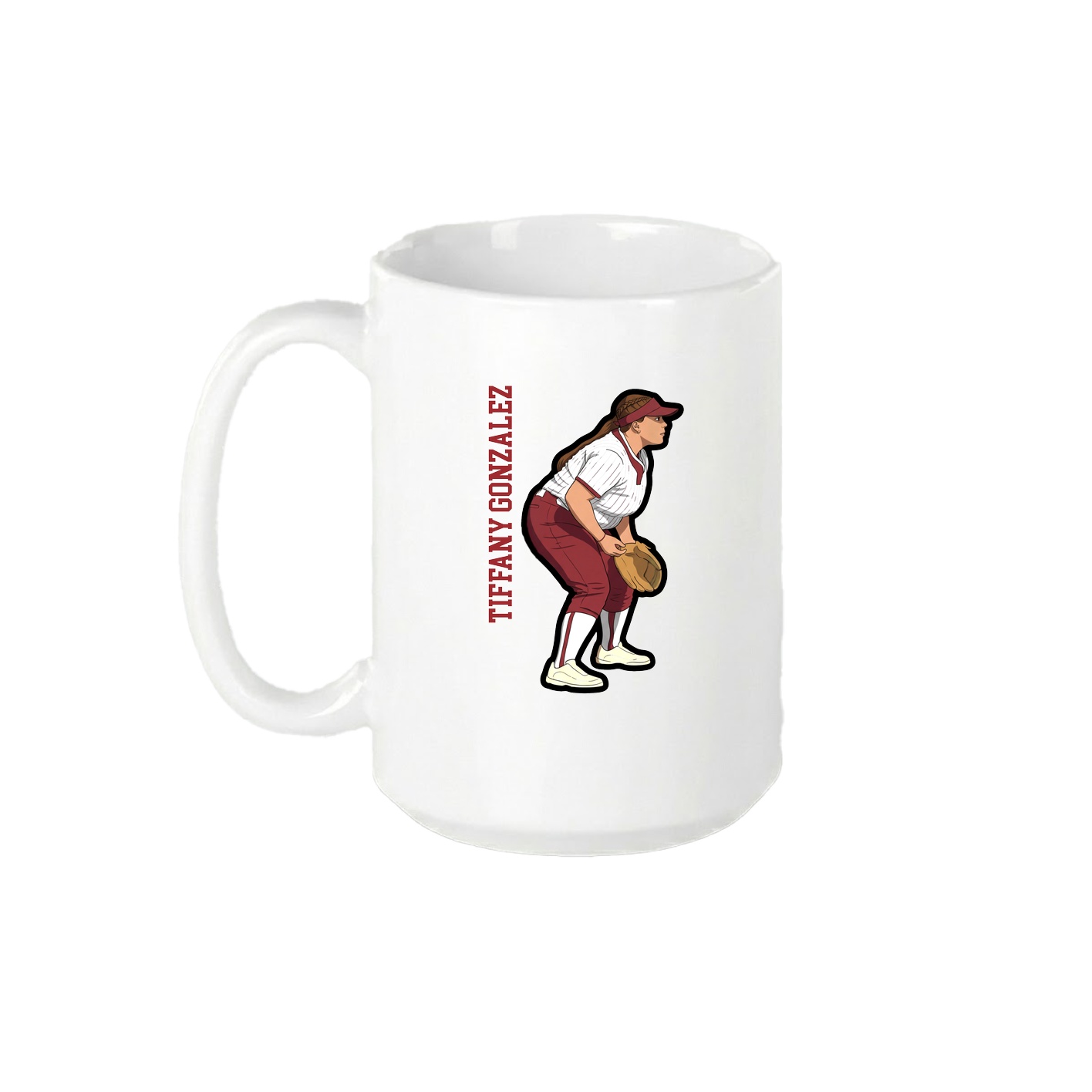 15oz Coffee Mug — Name Vertical in White