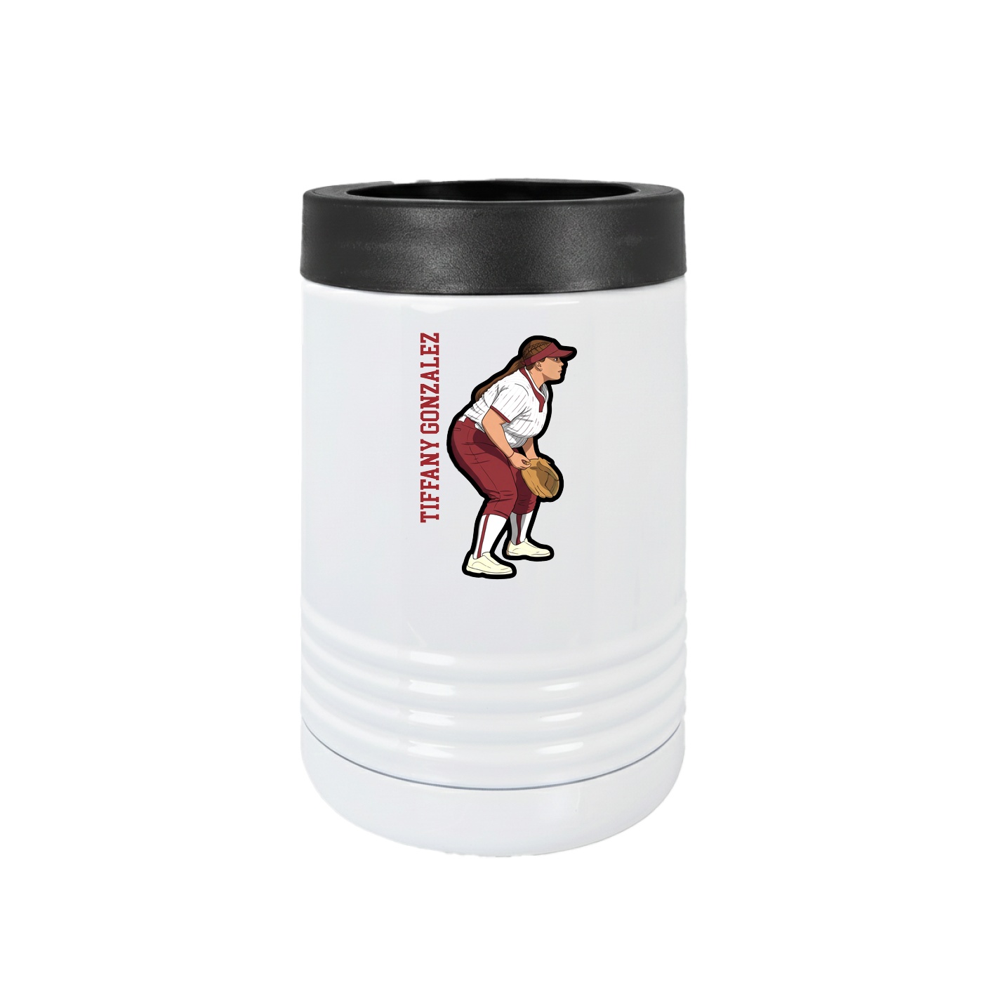 Beverage Holder — Name Vertical in White