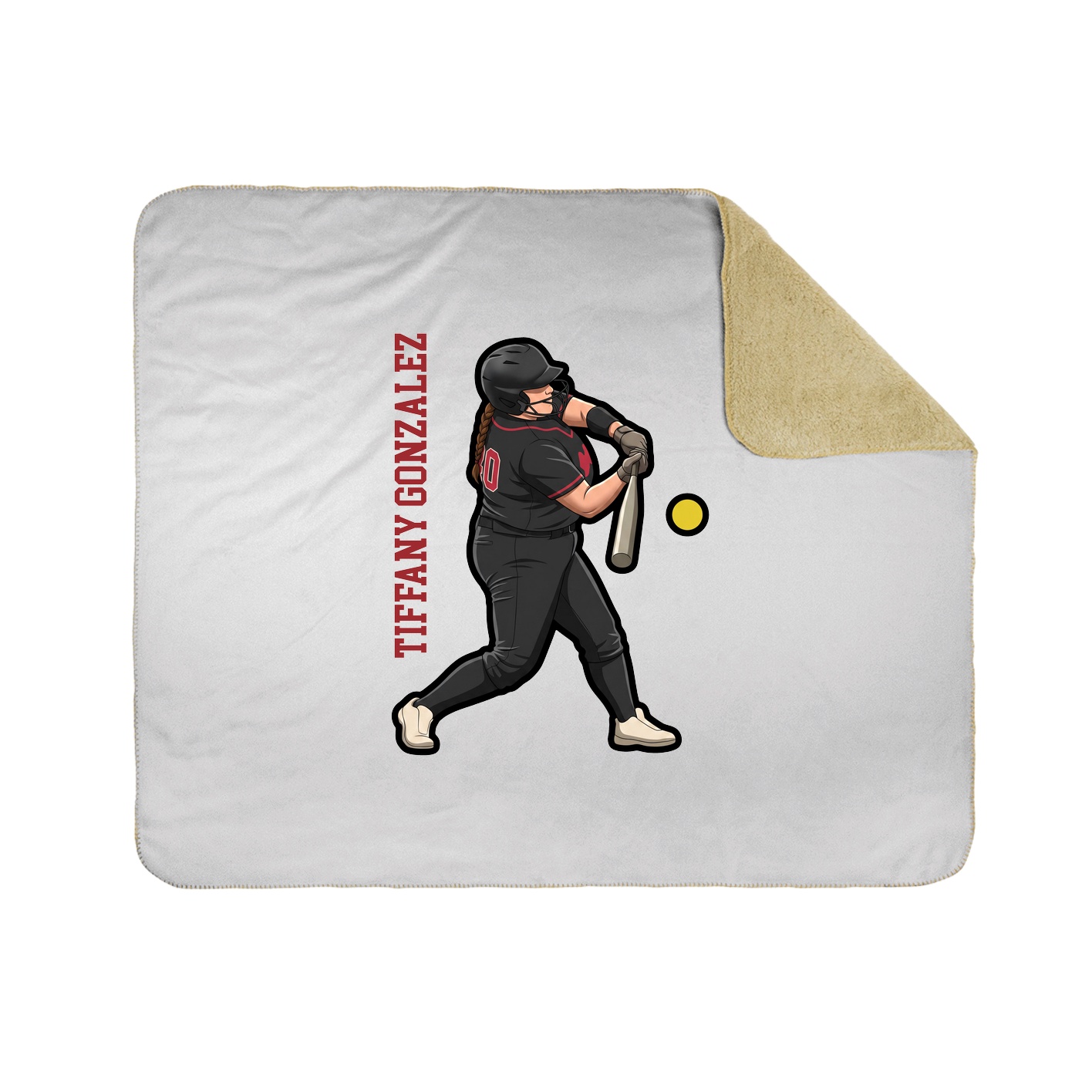Throw Blanket — Name Vertical in White