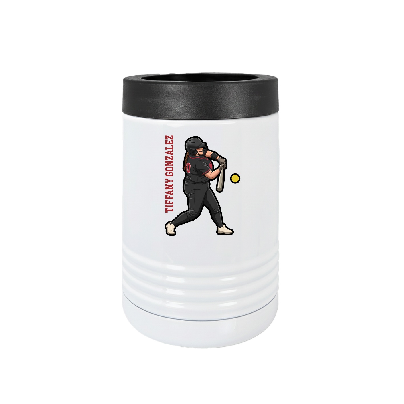 Beverage Holder — Name Vertical in White