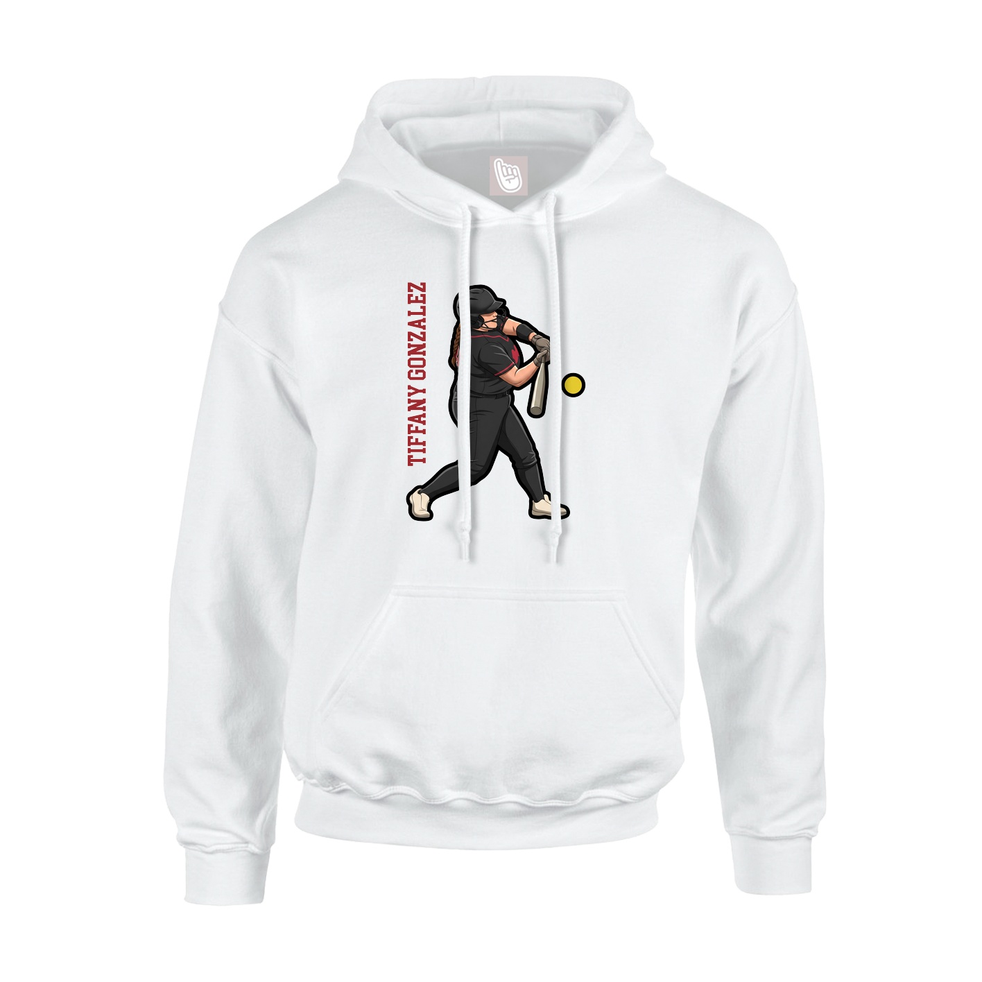 Hoodie — Name Vertical in White