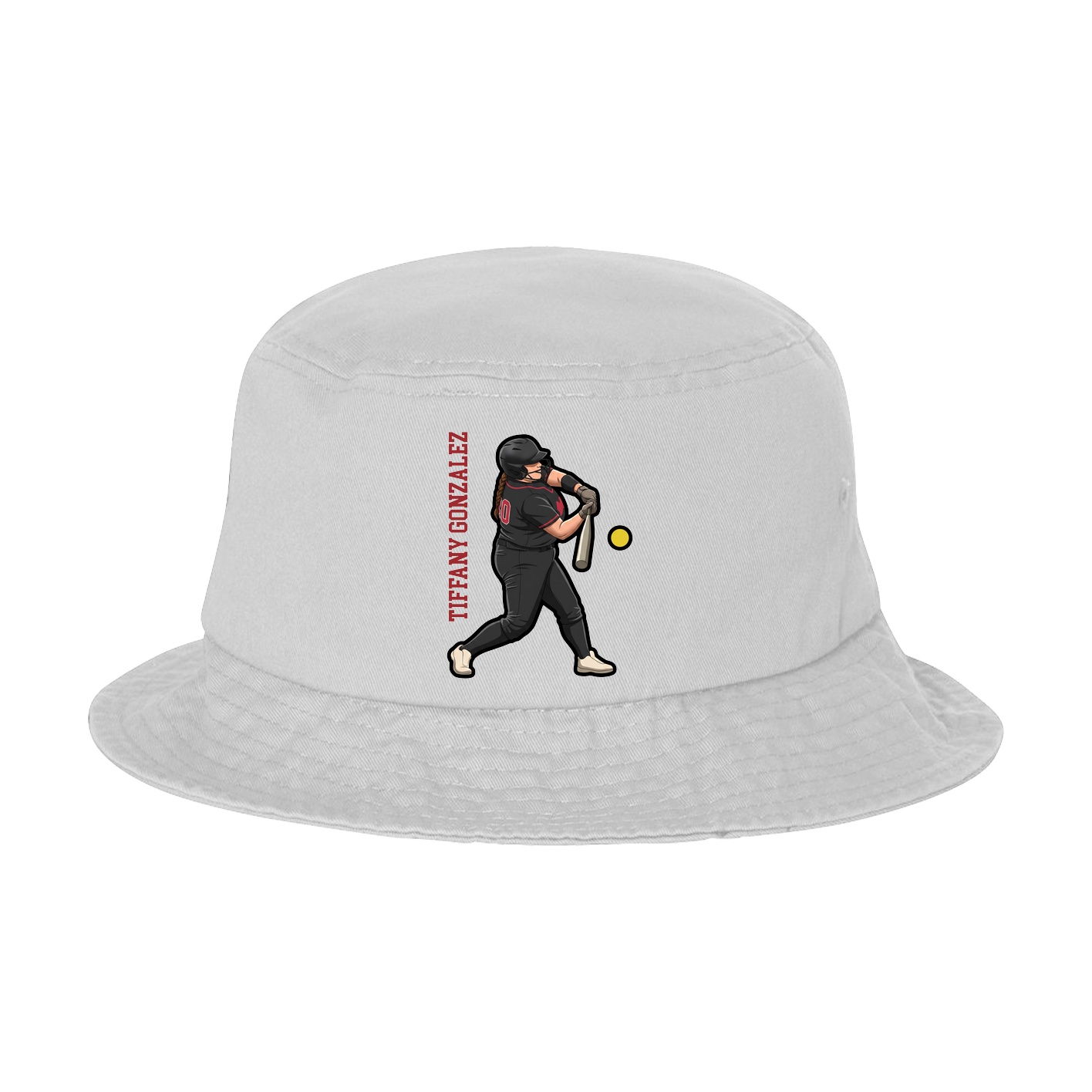Bucket Cap — Name Vertical in White