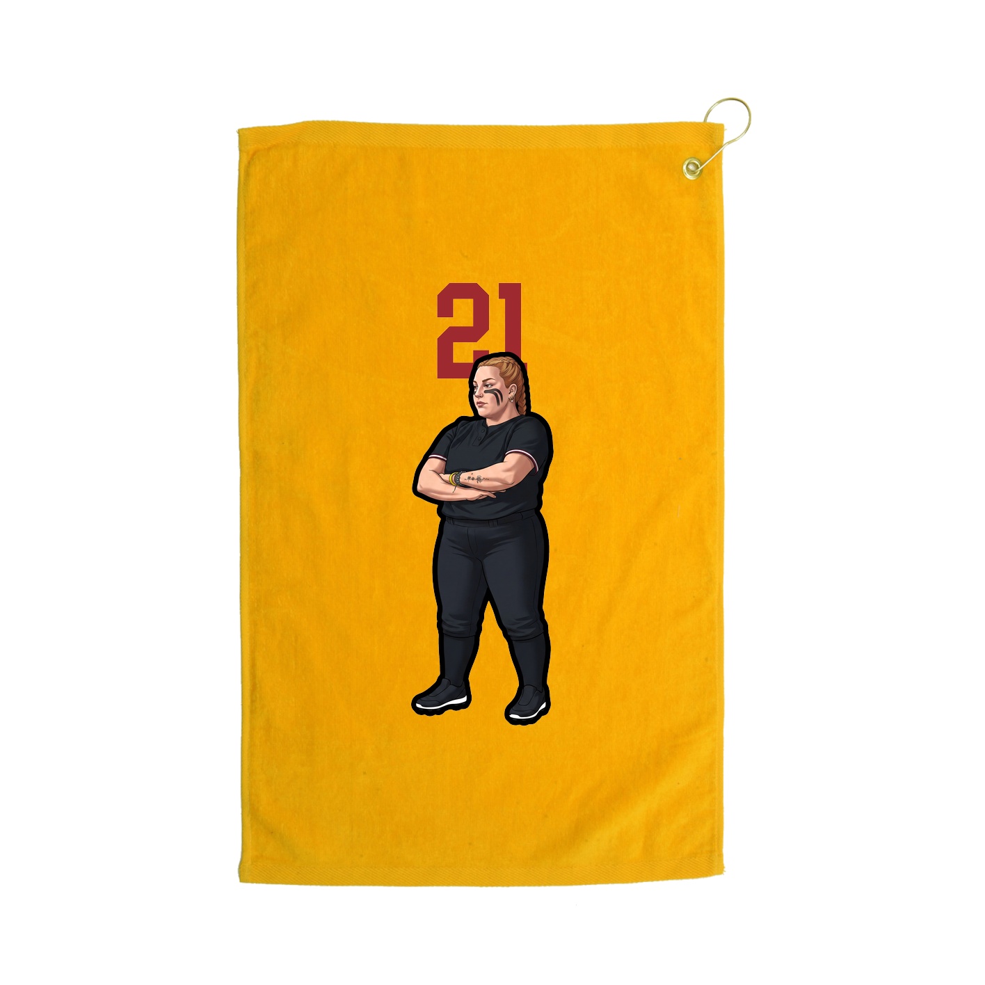 Golf Towel — Number Top in Gold