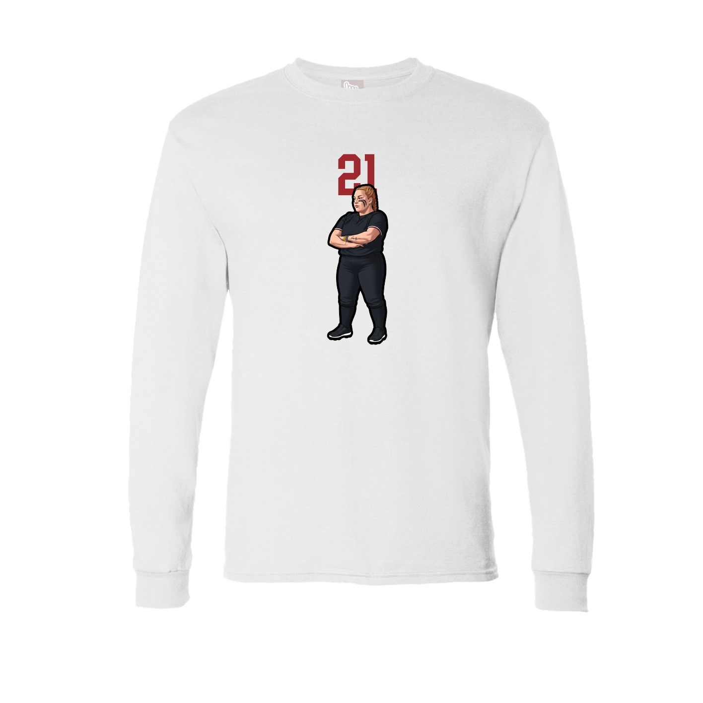 Long Sleeve Tee — Number Top in White